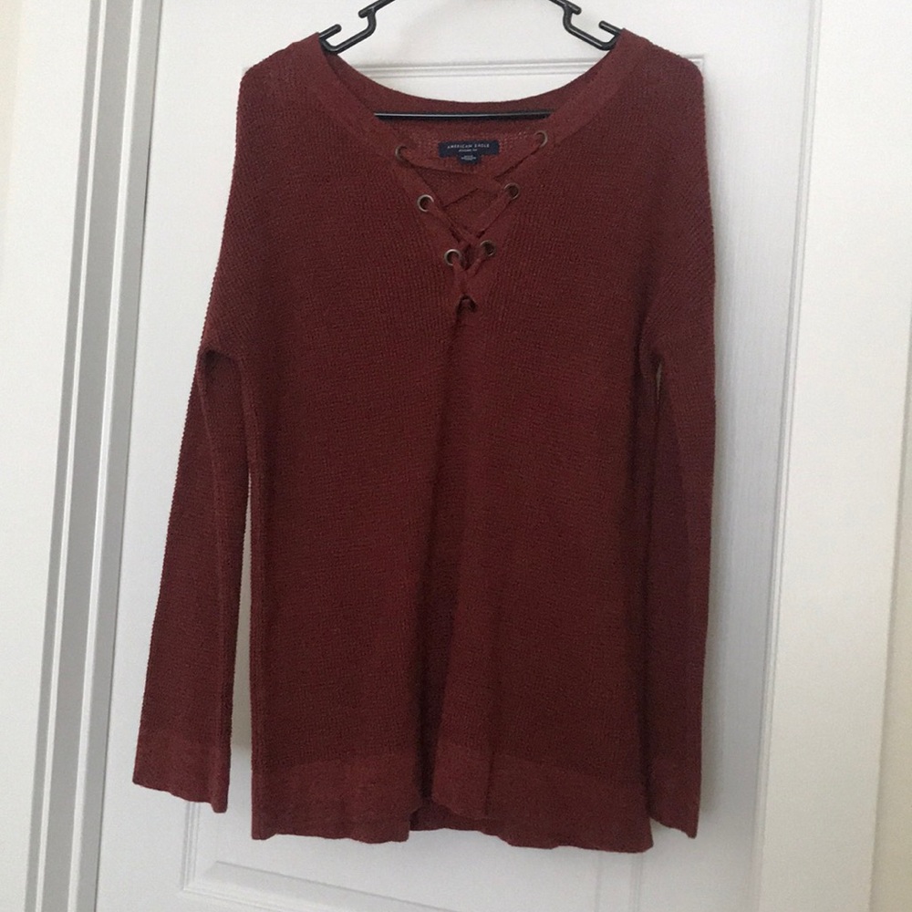 American Eagle deep red sweater